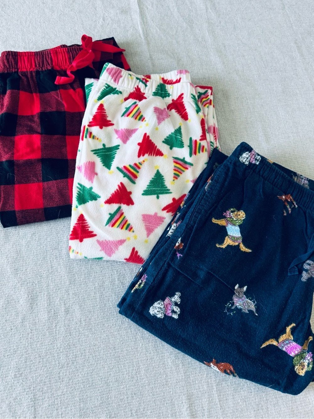 Sleep Chic Bundle Lot 3 Pairs Dog Plaid Multi Pajama Lounge Pants S